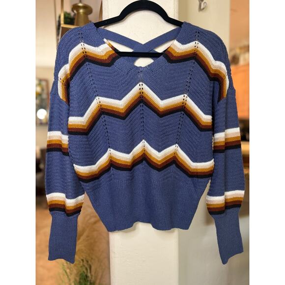 FCT with Love chevron cage back sweater Size Medium 4-8 - Picture 4 of 5